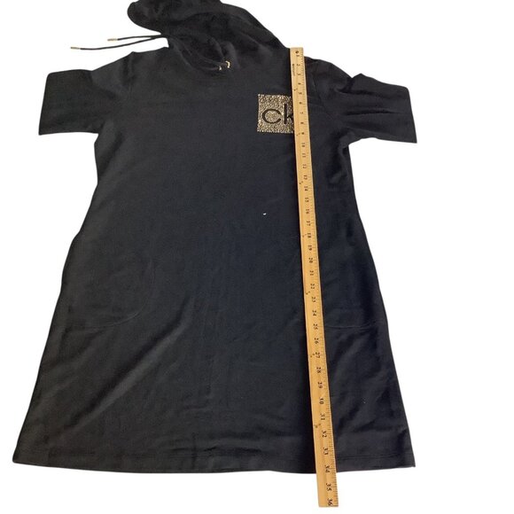 Calvin Klein Side Logo Hoodie Black Dress Womens Size L Long Sleeve - Picture 7 of 16